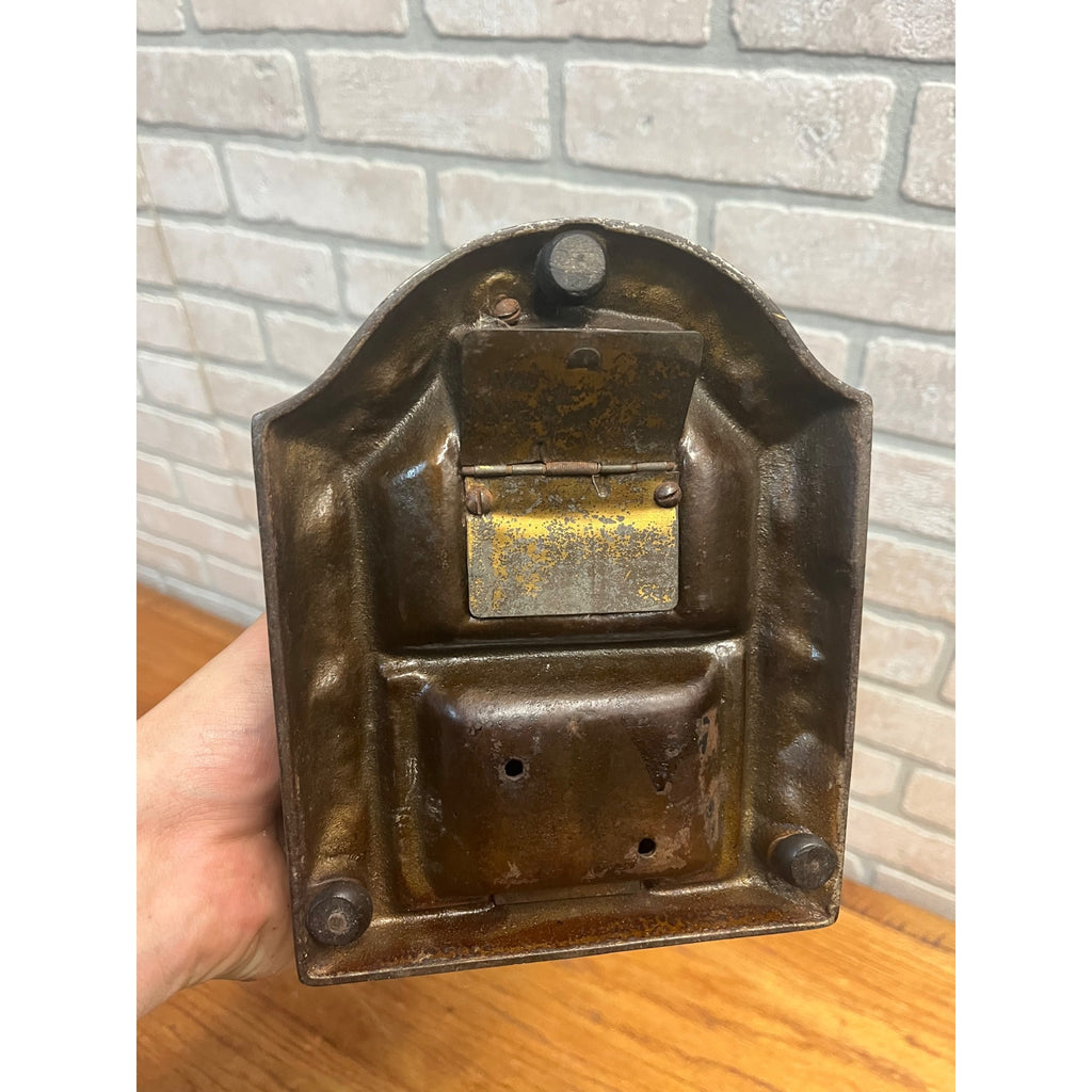 Antique Cast Iron Boxed Matches Vending Machine Penny Coin-Op 1¢ w/ Cigar Cutter
