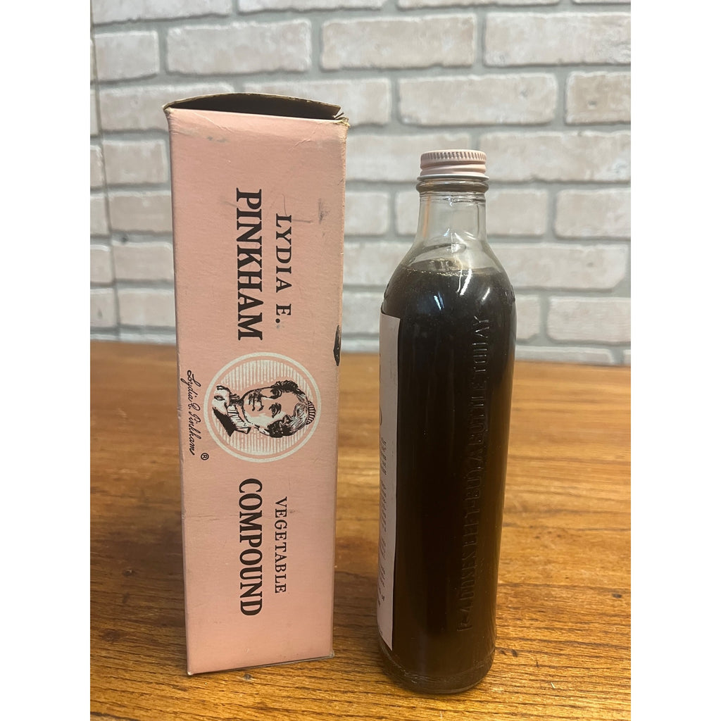 FULL - Lydia E. Pinkham Vegetable Compound in Glass Bottle Original Box 14.5 Oz