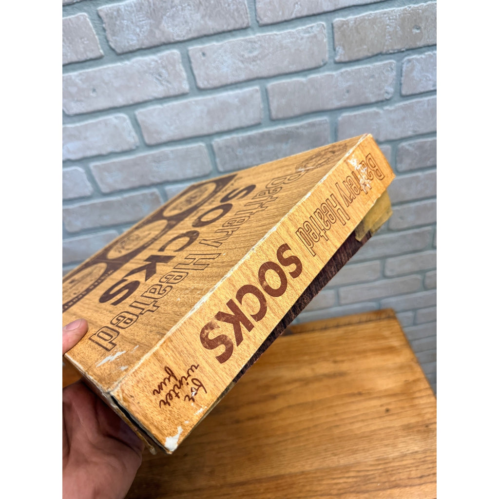 Vintage 1950s Burnham Battery Heated Socks w/ Store Box Michigan City IN Hunting