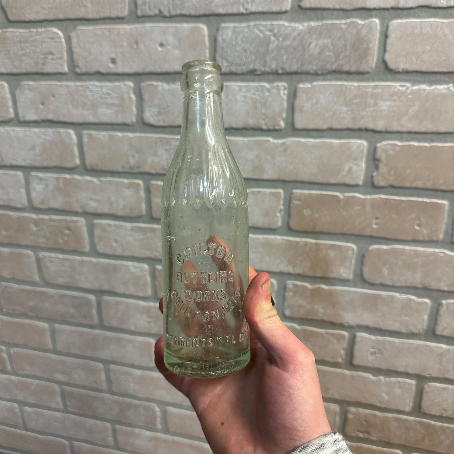 Vintage c1930s Chilton Bottling Works Wis Soda Bottle 7oz Wisconsin Wi