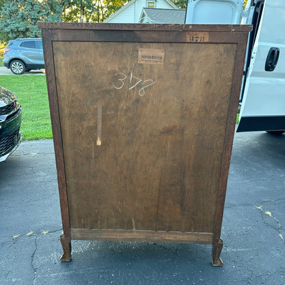 Antique Oak Wooden Curved Glass Bookcase China Cabinet Sheboygan Novelty Co