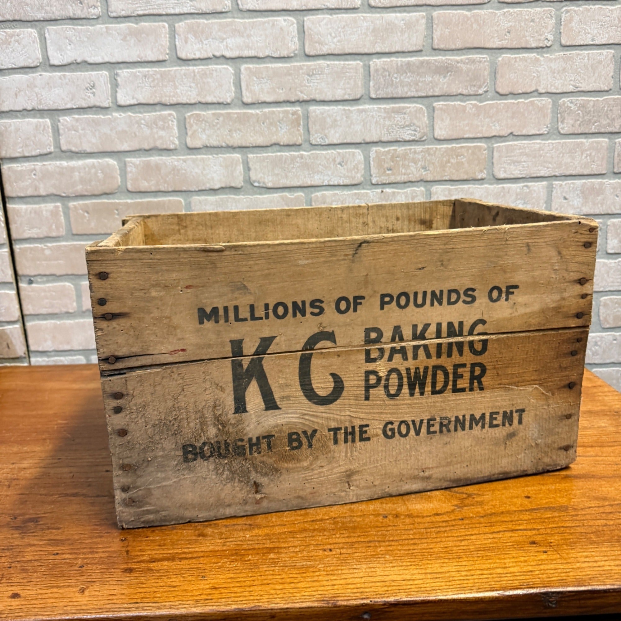 Antique KC Baking Powder Wooden Crate Jacques Mfg. Co. Chicago As-is
