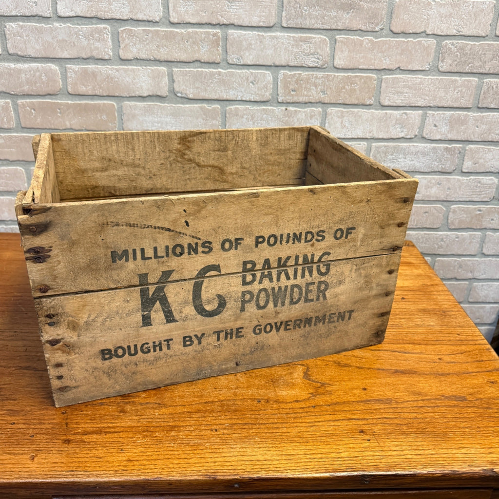 Antique KC Baking Powder Wooden Crate Jacques Mfg. Co. Chicago As-is