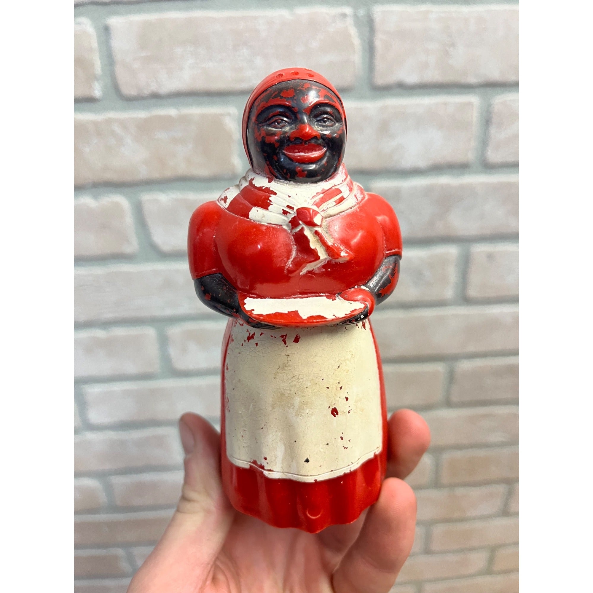 Vintage Aunt Jemima Plastic Salt Shaker Black Americana F&F Mold & Die Works