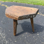 Antique Primitive 19th c. Milking Stool Farm Dairy Wooden AAFA Farmhouse 3-Leg 1800s Decor