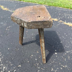 Antique Primitive 19th c. Milking Stool Farm Dairy Wooden AAFA Farmhouse 3-Leg 1800s Decor