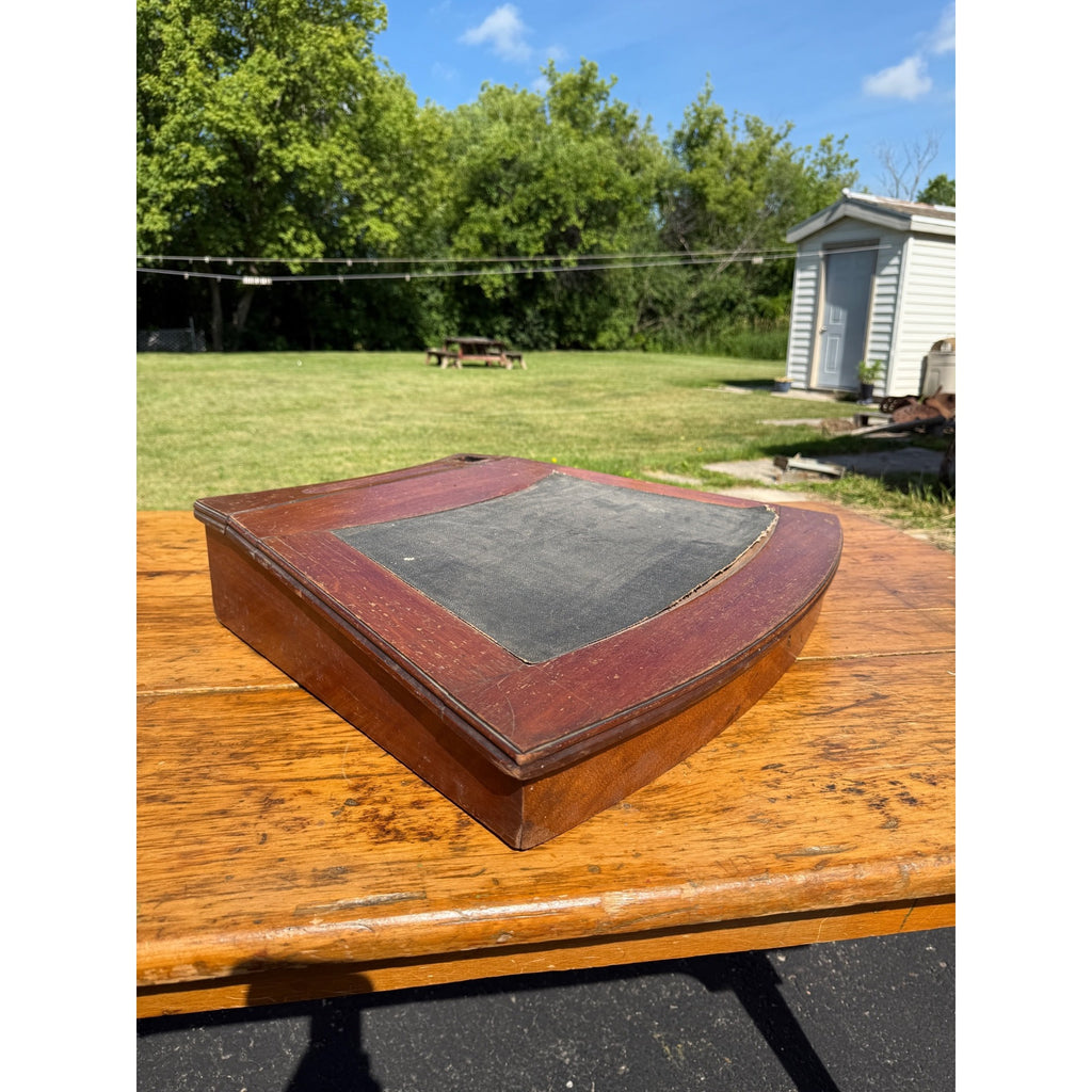 Early 19th C American Nautical Lap Desk Mahogany Sextant Case Form Writing Box