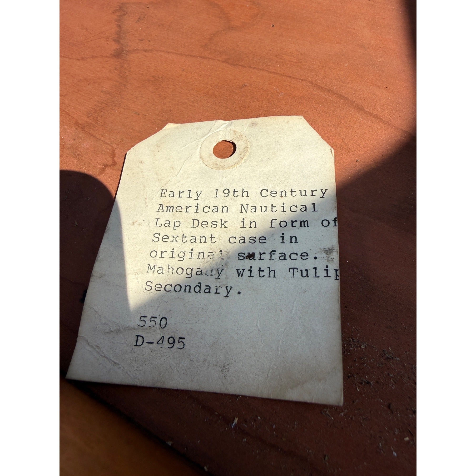 Early 19th C American Nautical Lap Desk Mahogany Sextant Case Form Writing Box