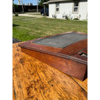 Early 19th C American Nautical Lap Desk Mahogany Sextant Case Form Writing Box