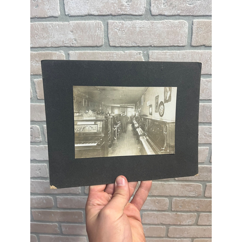 Rare Antique Cabinet Real Photo Interior Music Store Piano Retail