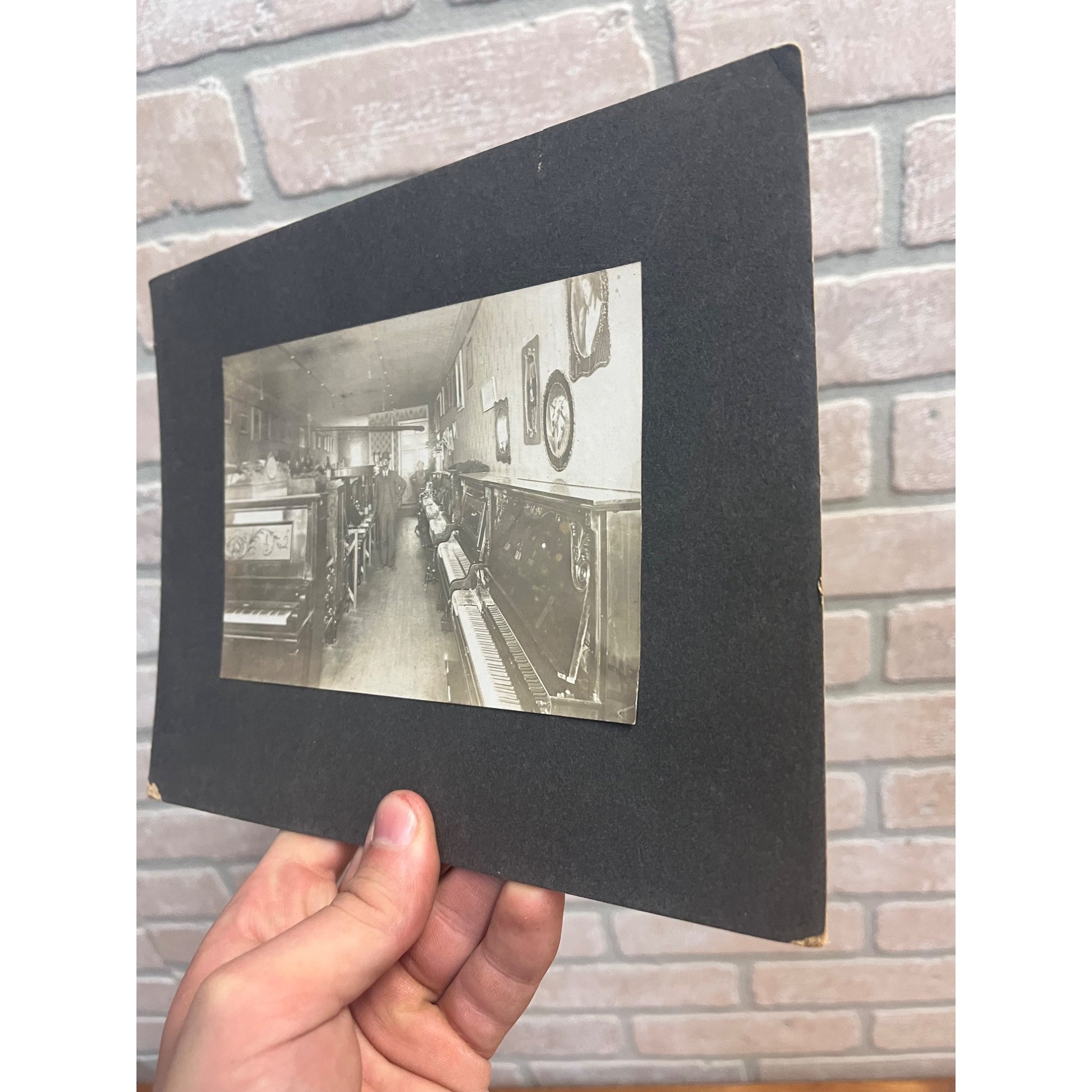 Rare Antique Cabinet Real Photo Interior Music Store Piano Retail