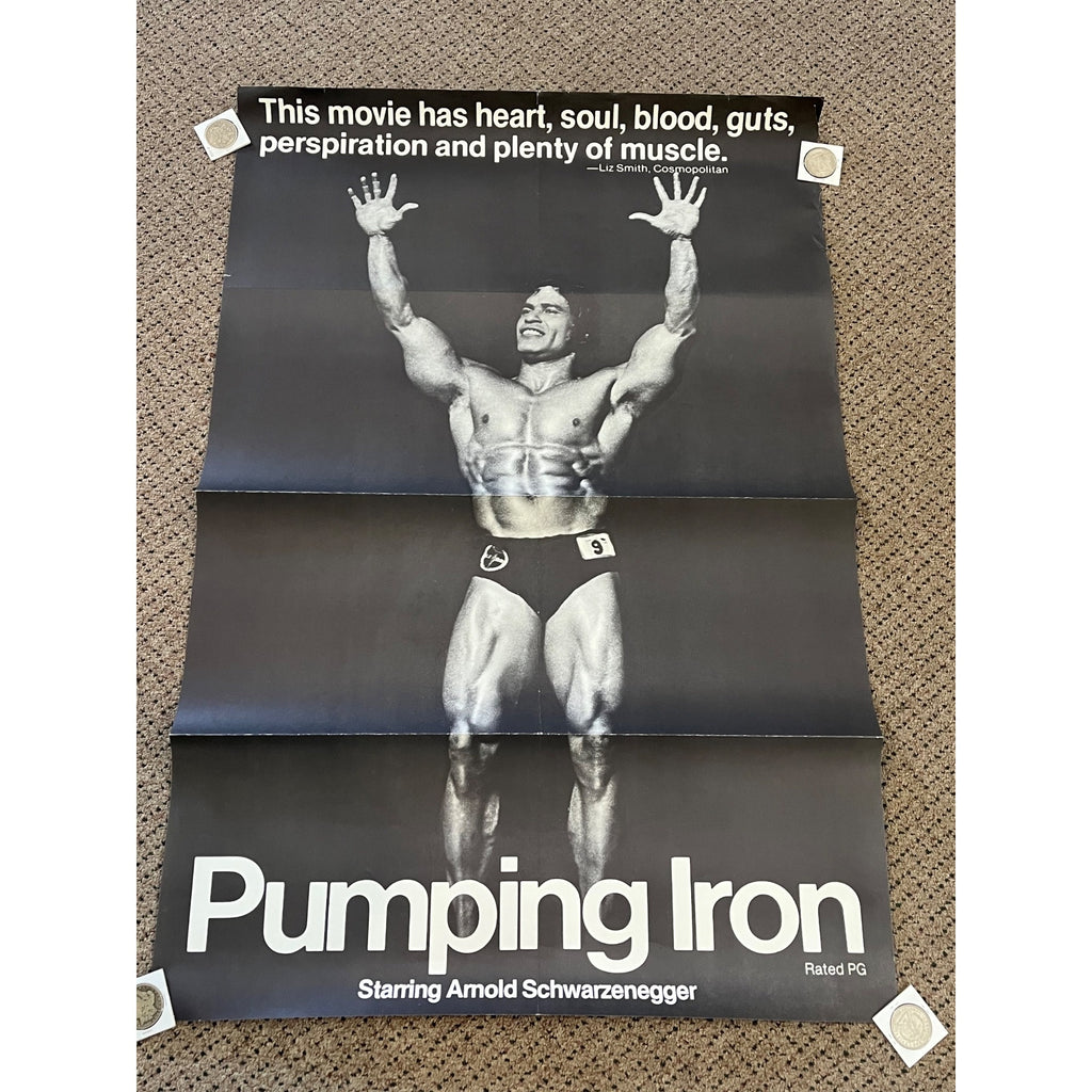 RARE Vintage 1977 Arnold Schwarzenegger Pumping Iron Original Movie Poster 27x41