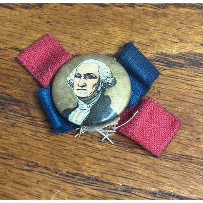 Vintage George Washington Early 1900s Gold Portrait Bust Pinback Button Pin