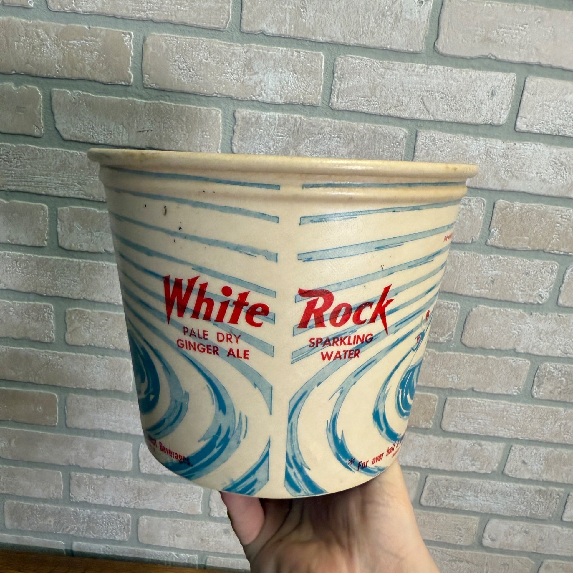 Vintage White Rock Ginger Ale Sparkling Water Ice Bucket Soda Pop Advertising