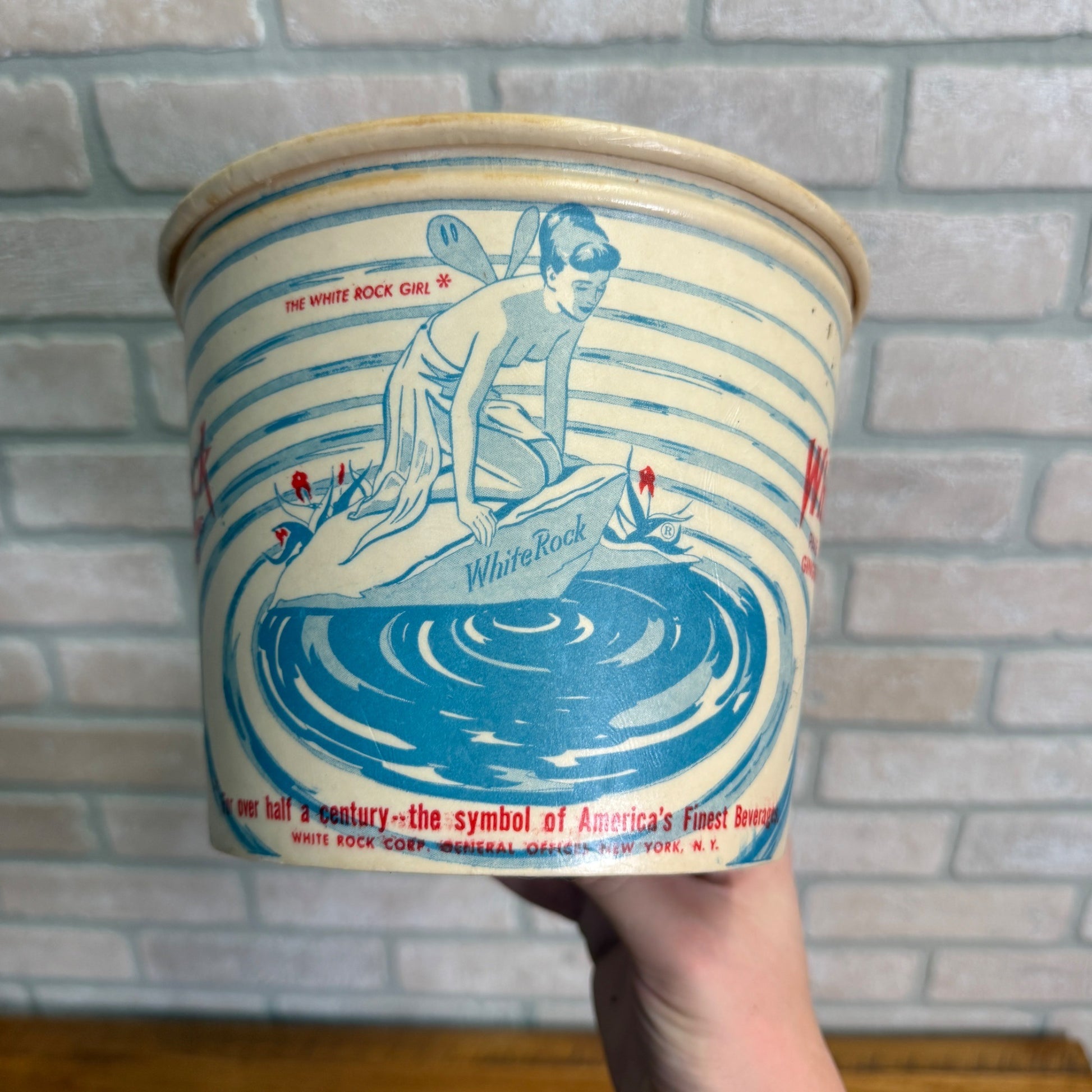 Vintage White Rock Ginger Ale Sparkling Water Ice Bucket Soda Pop Advertising