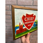 RARE Vintage 1960s Chief Oshkosh Beer Plaster Chalkware Beer Sign Advertising WI