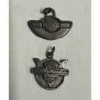 Vintage Harley Davidson Motorycle (2) Sterling Bracelet Charms 50 Years + 100 Years
