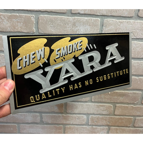 Vintage NOS 1950s Yara Chewing & Smoking Tobacco Advertising Cardboard Sign