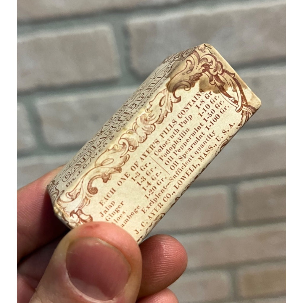 Vintage 1890s Ayer’s Cathartic Pills NOS Sealed Pharmacy Quack Medicine Box