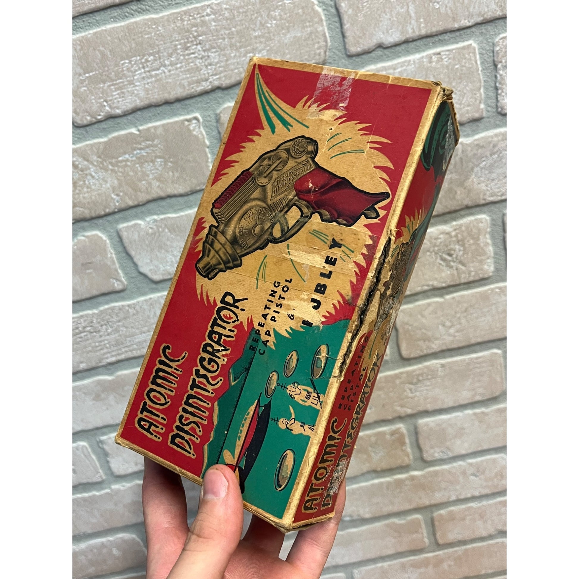 Vintage Hubley Atomic Disintegrator Space Laser Cap Gun Toy w/ Orig. Box