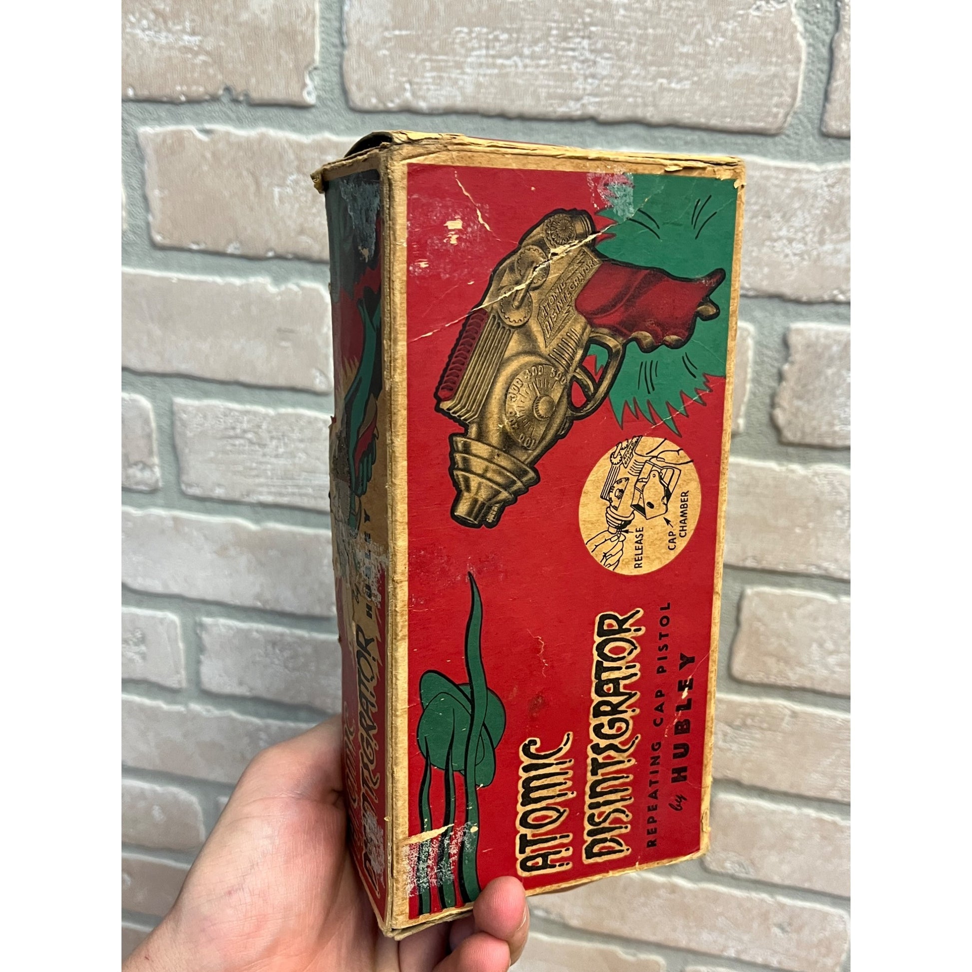 Vintage Hubley Atomic Disintegrator Space Laser Cap Gun Toy w/ Orig. Box