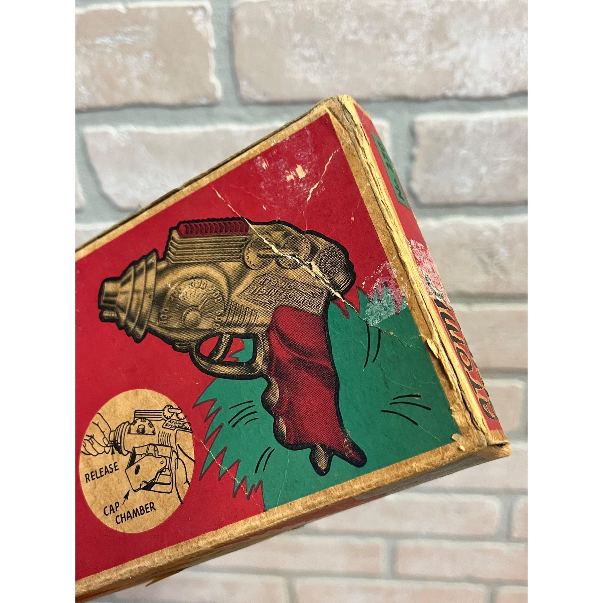 Vintage Hubley Atomic Disintegrator Space Laser Cap Gun Toy w/ Orig. Box