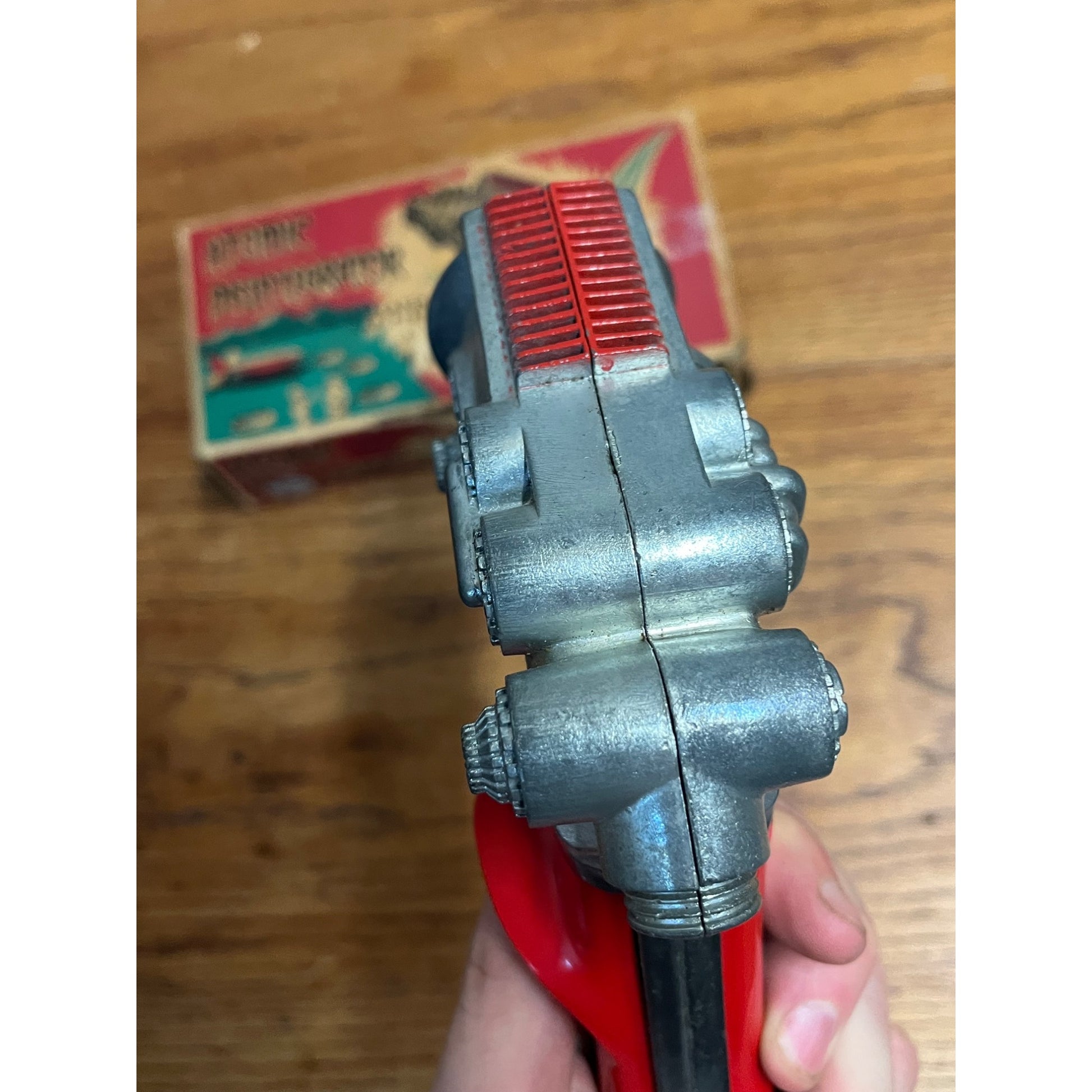 Vintage Hubley Atomic Disintegrator Space Laser Cap Gun Toy w/ Orig. Box