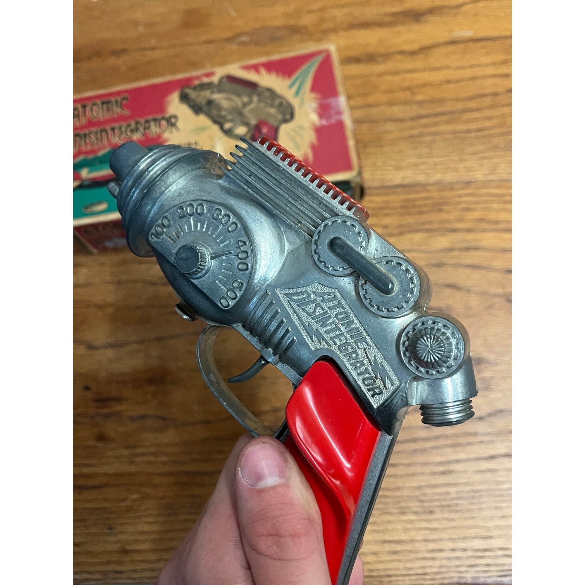 Vintage Hubley Atomic Disintegrator Space Laser Cap Gun Toy w/ Orig. Box