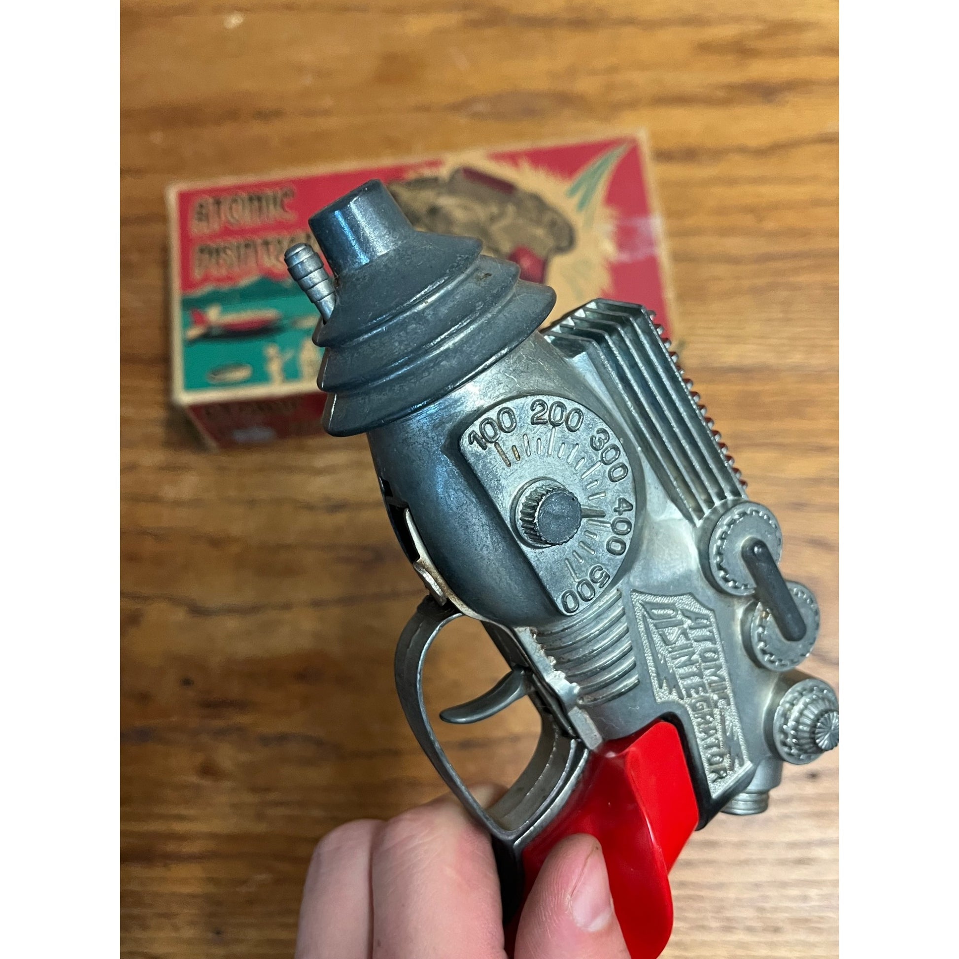 Vintage Hubley Atomic Disintegrator Space Laser Cap Gun Toy w/ Orig. Box