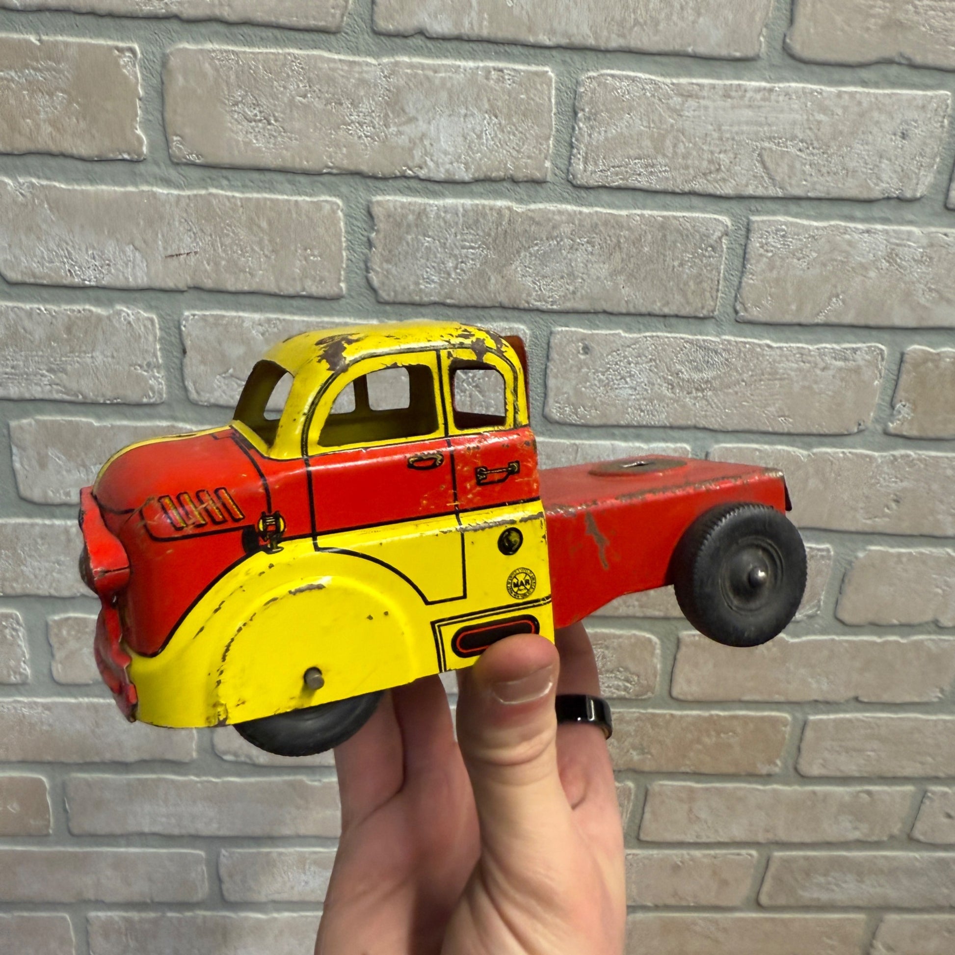 Vintage 1950s-60s Marx Tin/ Pressed Steel Dodge Truck for Roy Rogers Trailer