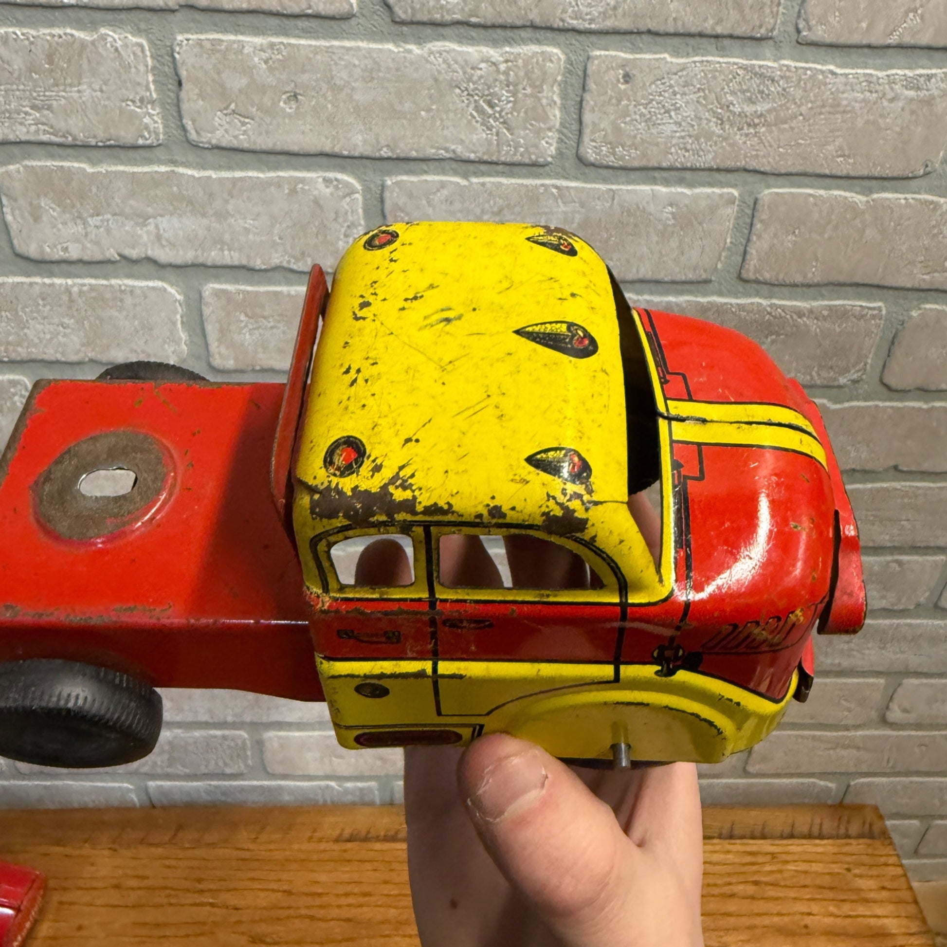 Vintage 1950s-60s Marx Tin/ Pressed Steel Dodge Truck for Roy Rogers Trailer