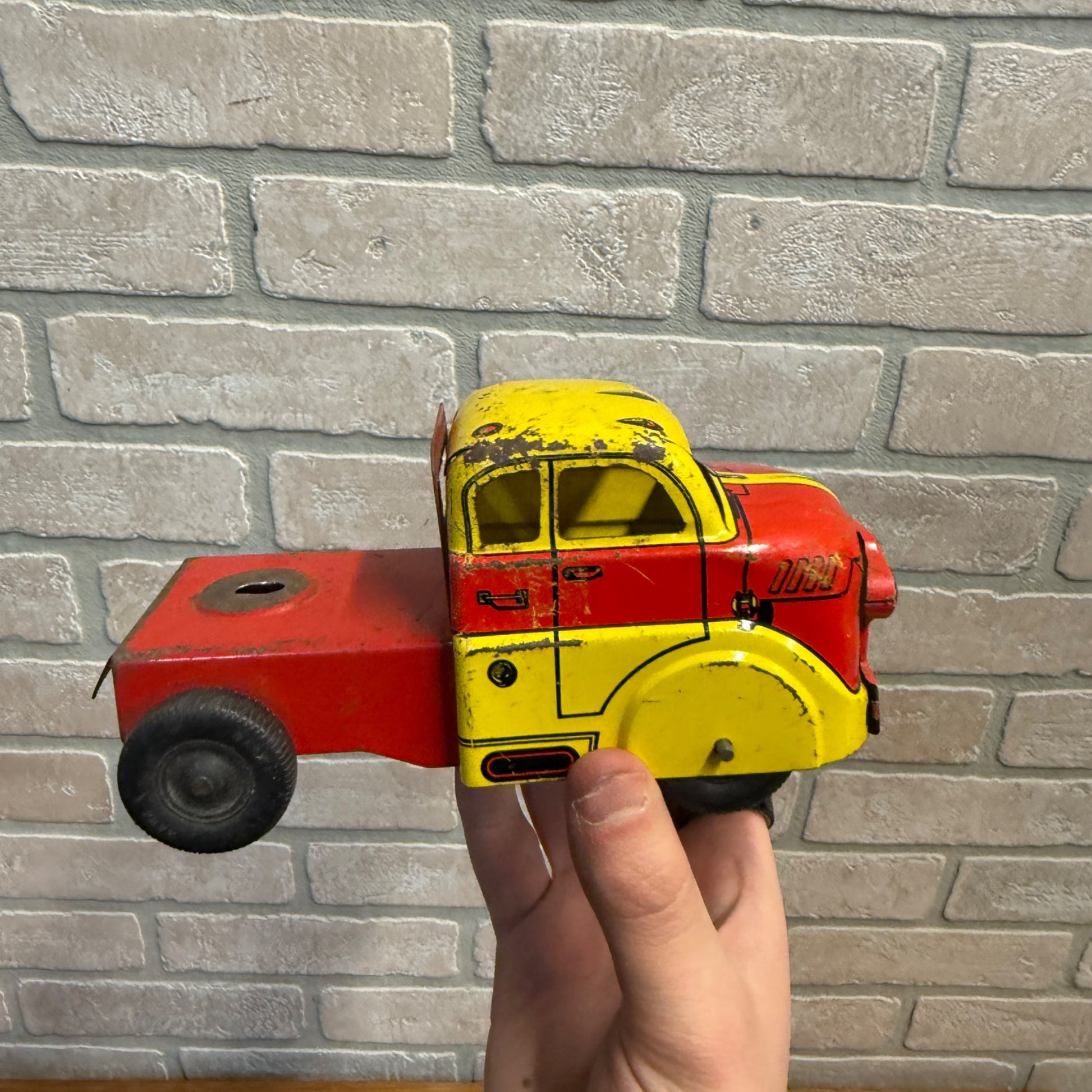 Vintage 1950s-60s Marx Tin/ Pressed Steel Dodge Truck for Roy Rogers Trailer