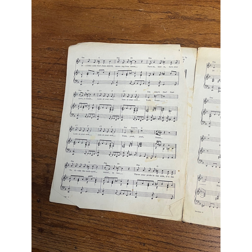 Vintage Incense & Peppermints John Carter Tim Gilbert Sheet Music Claridge 1967