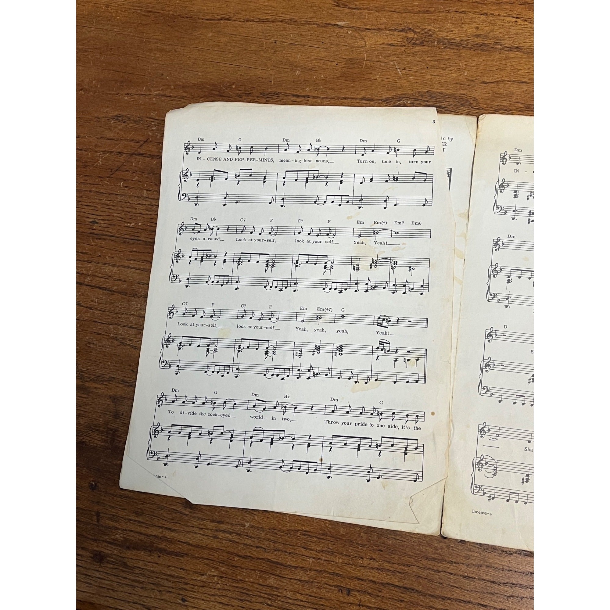 Vintage Incense & Peppermints John Carter Tim Gilbert Sheet Music Claridge 1967