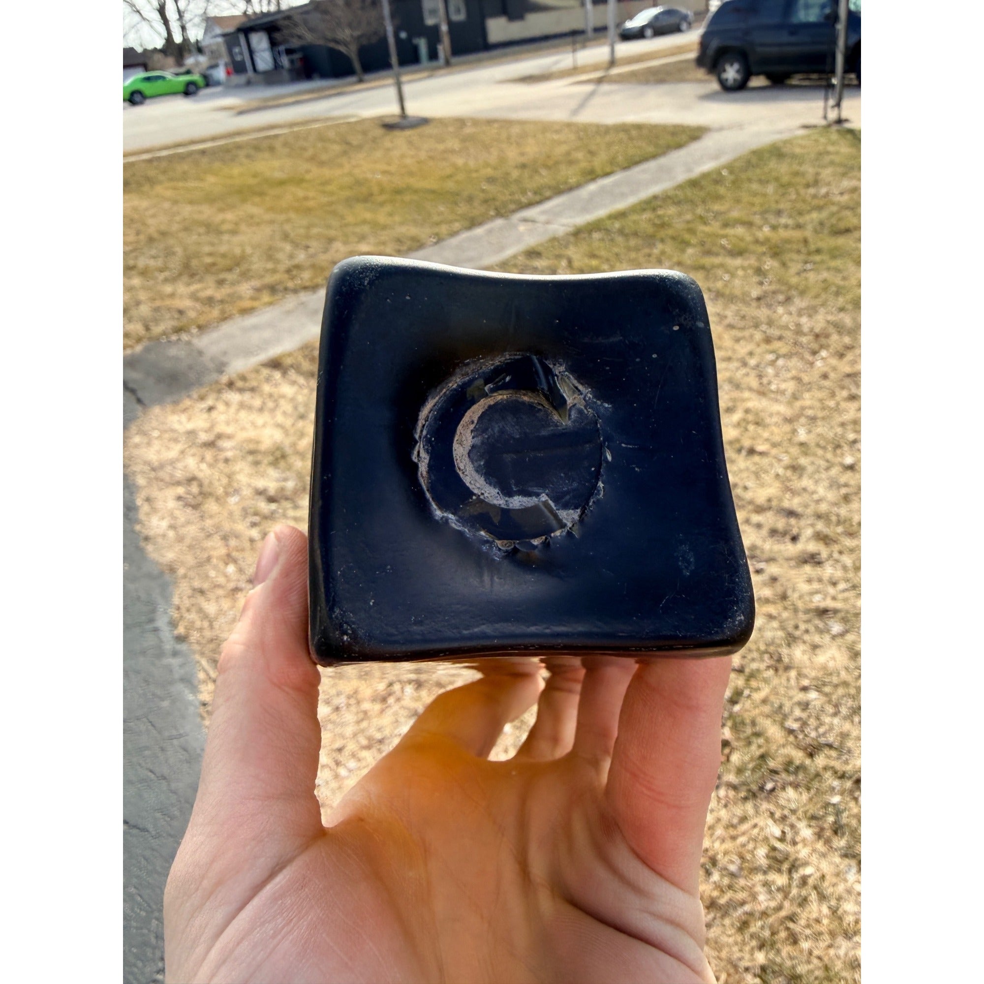 Open Pontil 1770s Olive Green Colonial Era Case Gin Bottle Crude Flat Ring Lip