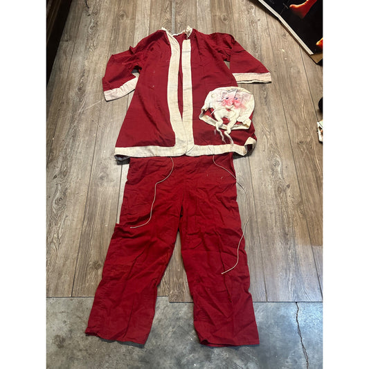 Vintage 1920s-30s Santa Claus Christmas Costume Mask Jacket Pants