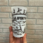 Vintage State Drinking Milk Glass California Cities, Attractions and Parks