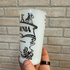 Vintage State Drinking Milk Glass California Cities, Attractions and Parks