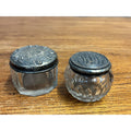 Vintage Pair of Solid Sterling Silver Lidded Dresser / Vanity Powder Jars