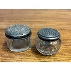 Vintage Pair of Solid Sterling Silver Lidded Dresser / Vanity Powder Jars