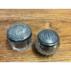 Vintage Pair of Solid Sterling Silver Lidded Dresser / Vanity Powder Jars