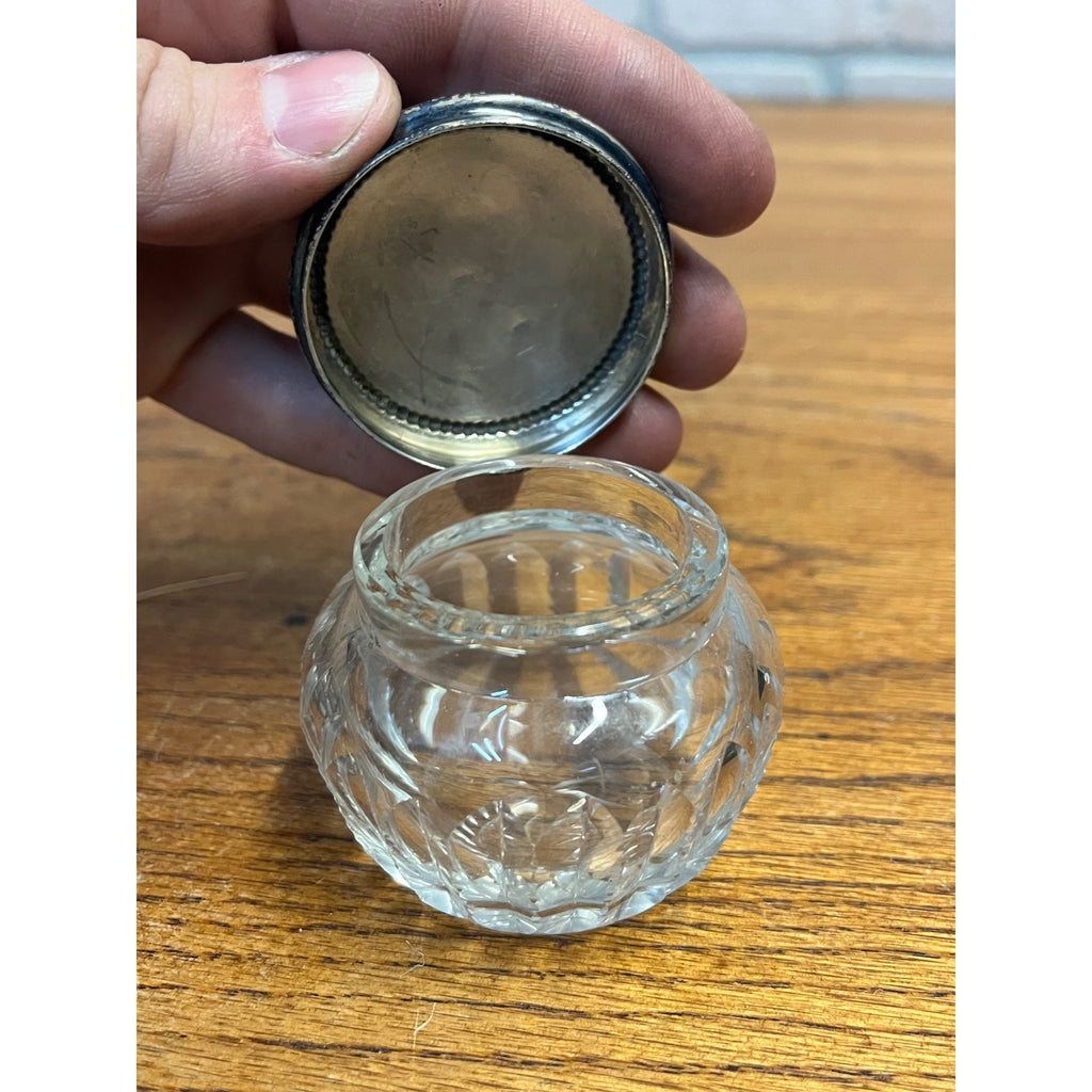 Vintage Pair of Solid Sterling Silver Lidded Dresser / Vanity Powder Jars