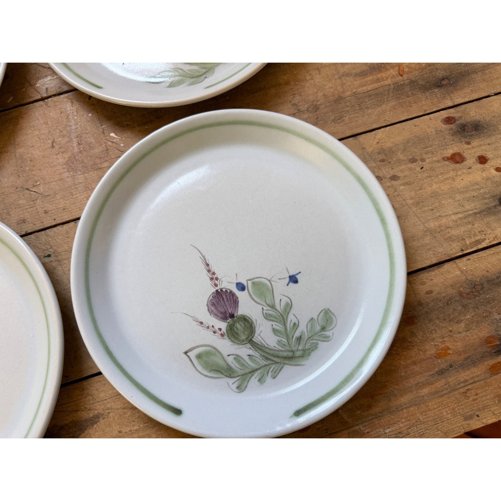 Buchan Thistle Serving Scotland Stoneware Pottery (4) 10" Dinner Plates