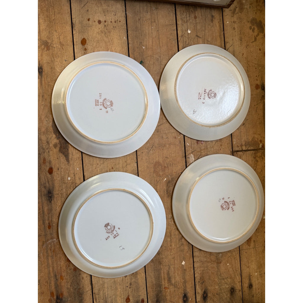 Buchan Thistle Serving Scotland Stoneware Pottery (4) 10" Dinner Plates