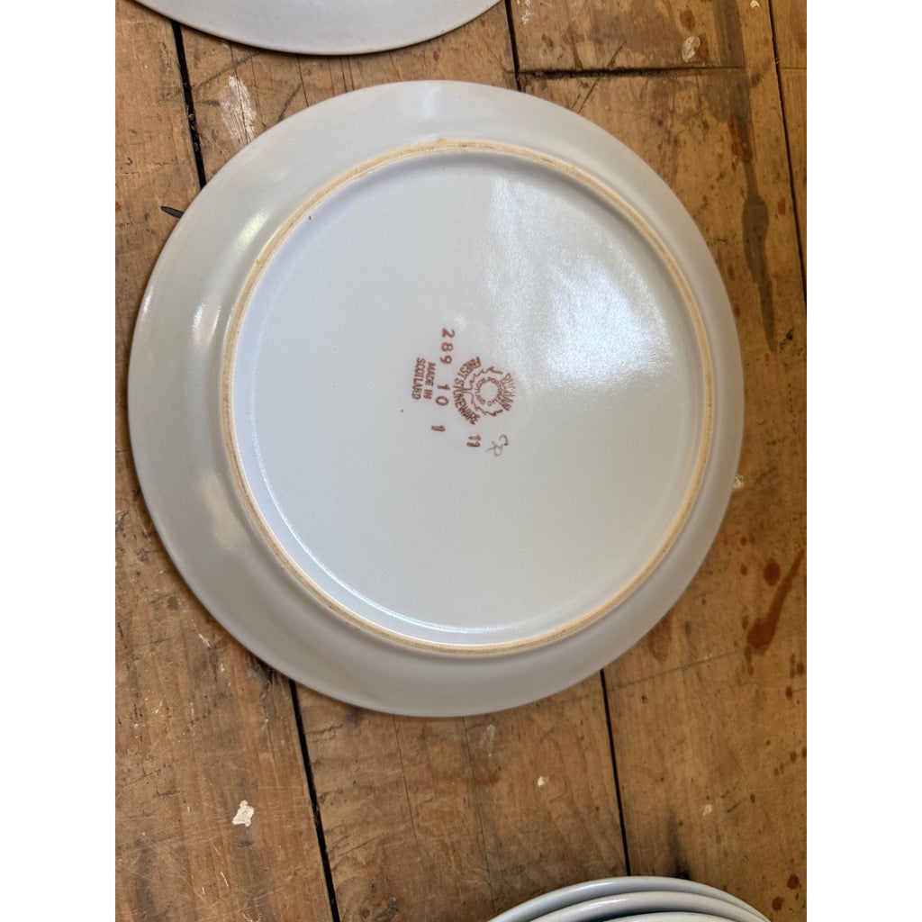 Buchan Thistle Serving Scotland Stoneware Pottery (4) 10" Dinner Plates