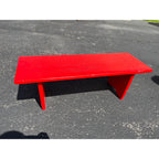 Antique Vintage Red Painted Small Farmhouse Bench
