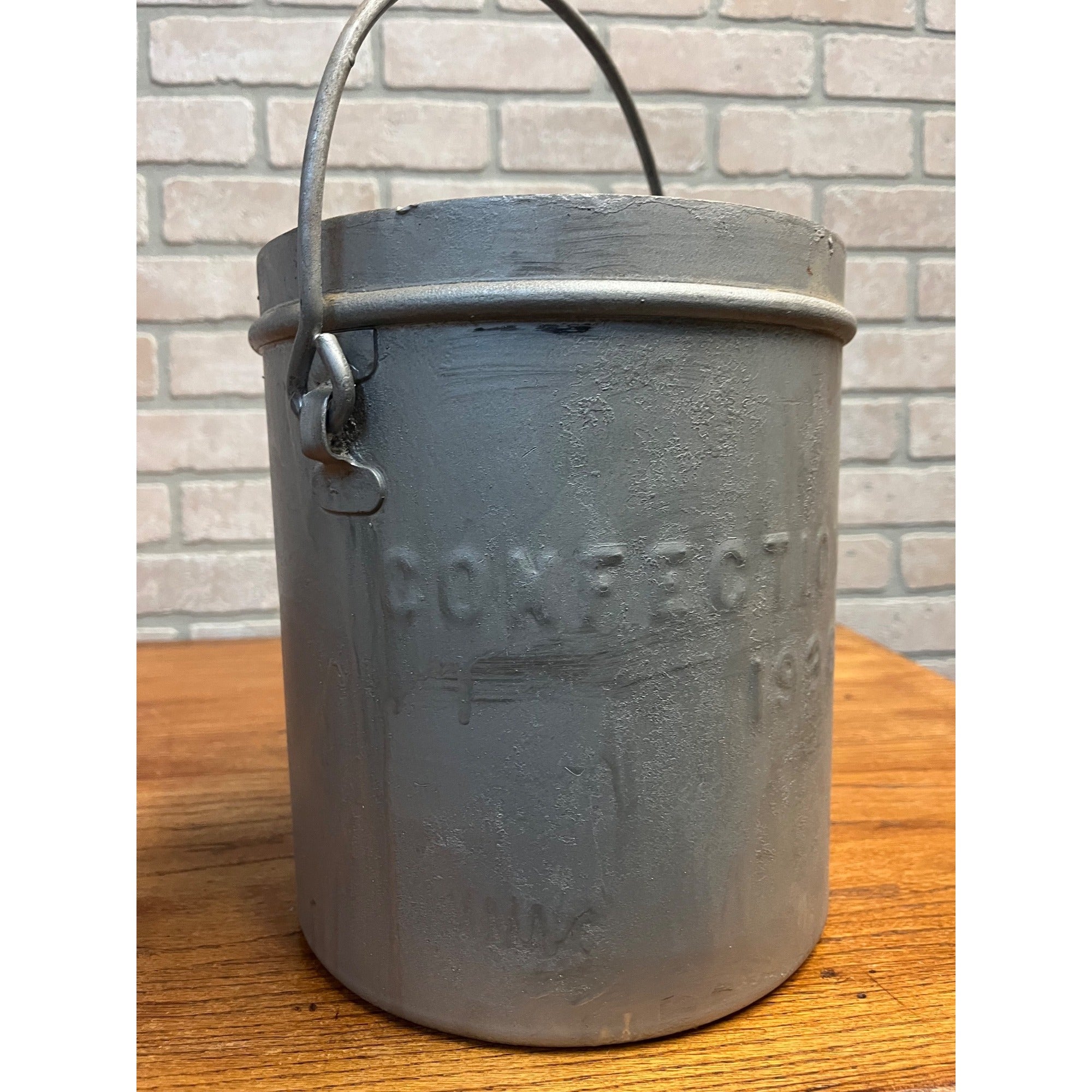 Vintage 1930s Confections Inc Ice Cream Container Pail Steel 10 qt - 1936