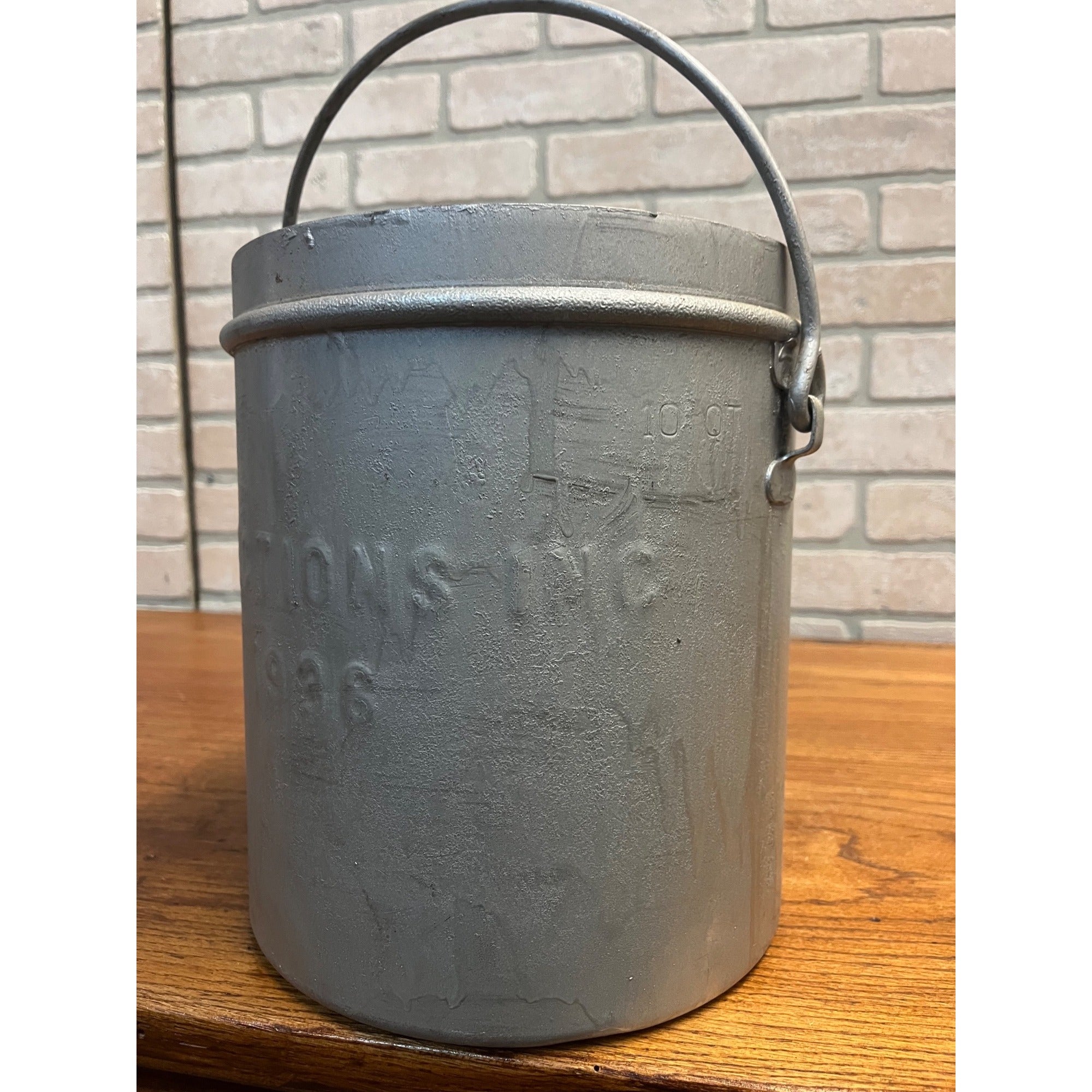 Vintage 1930s Confections Inc Ice Cream Container Pail Steel 10 qt - 1936