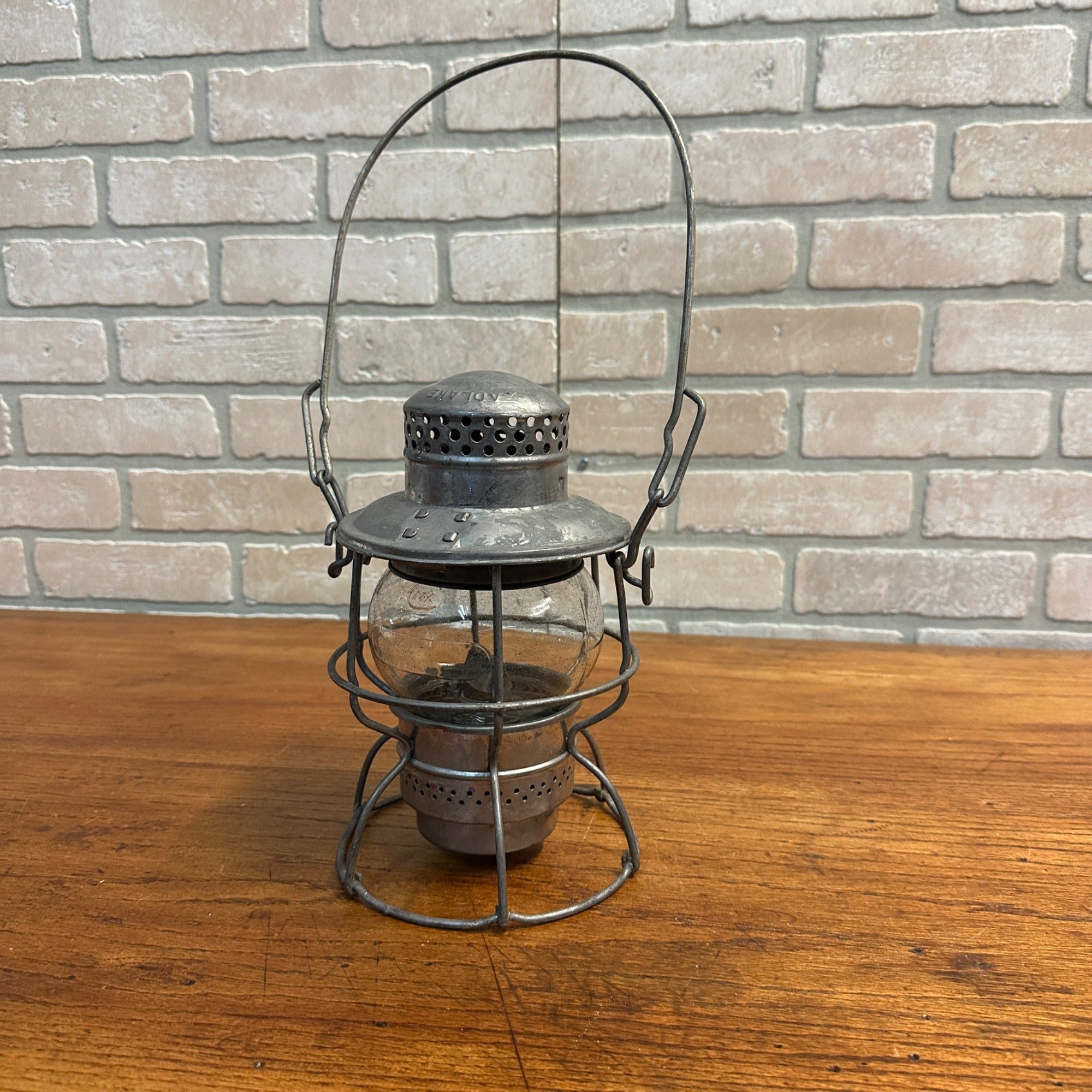 Vintage Adlake Chicago Milwaukee & St Paul Railroad Lantern Embossed Stamp