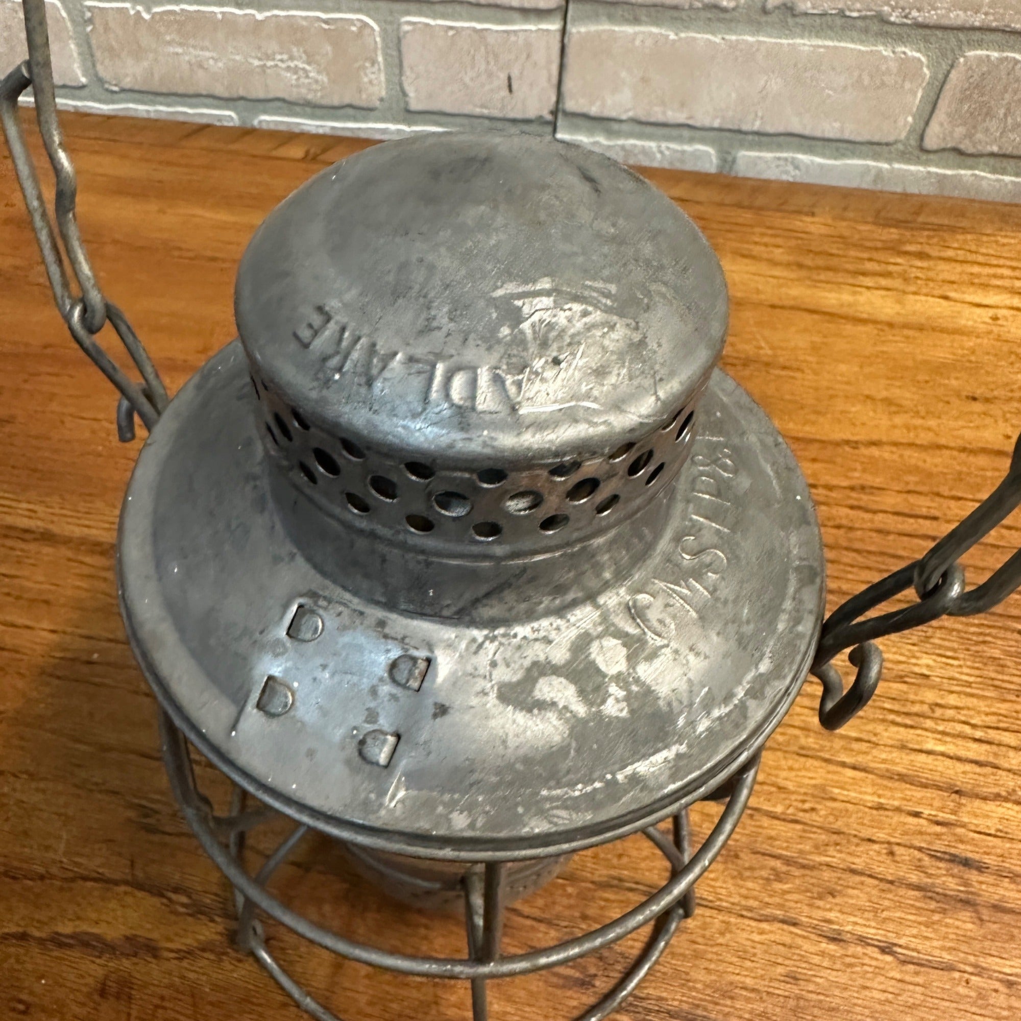 Vintage Adlake Chicago Milwaukee & St Paul Railroad Lantern Embossed Stamp